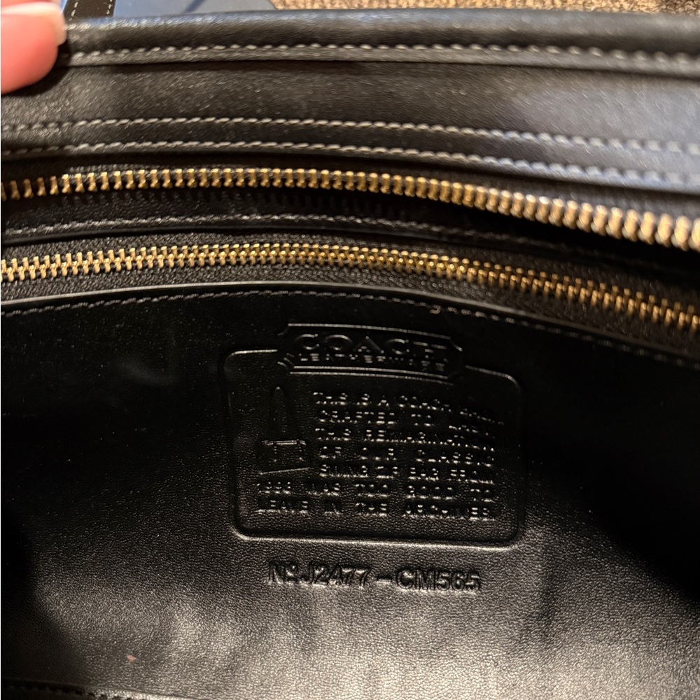 Black Leather Double-Strap Shoulder Bag - Picture 4 of 4